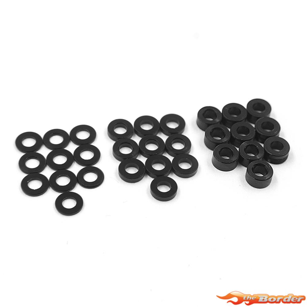Yeah Racing Alu M2 Flat Washer Shim 30pcs Black YA-0753BK