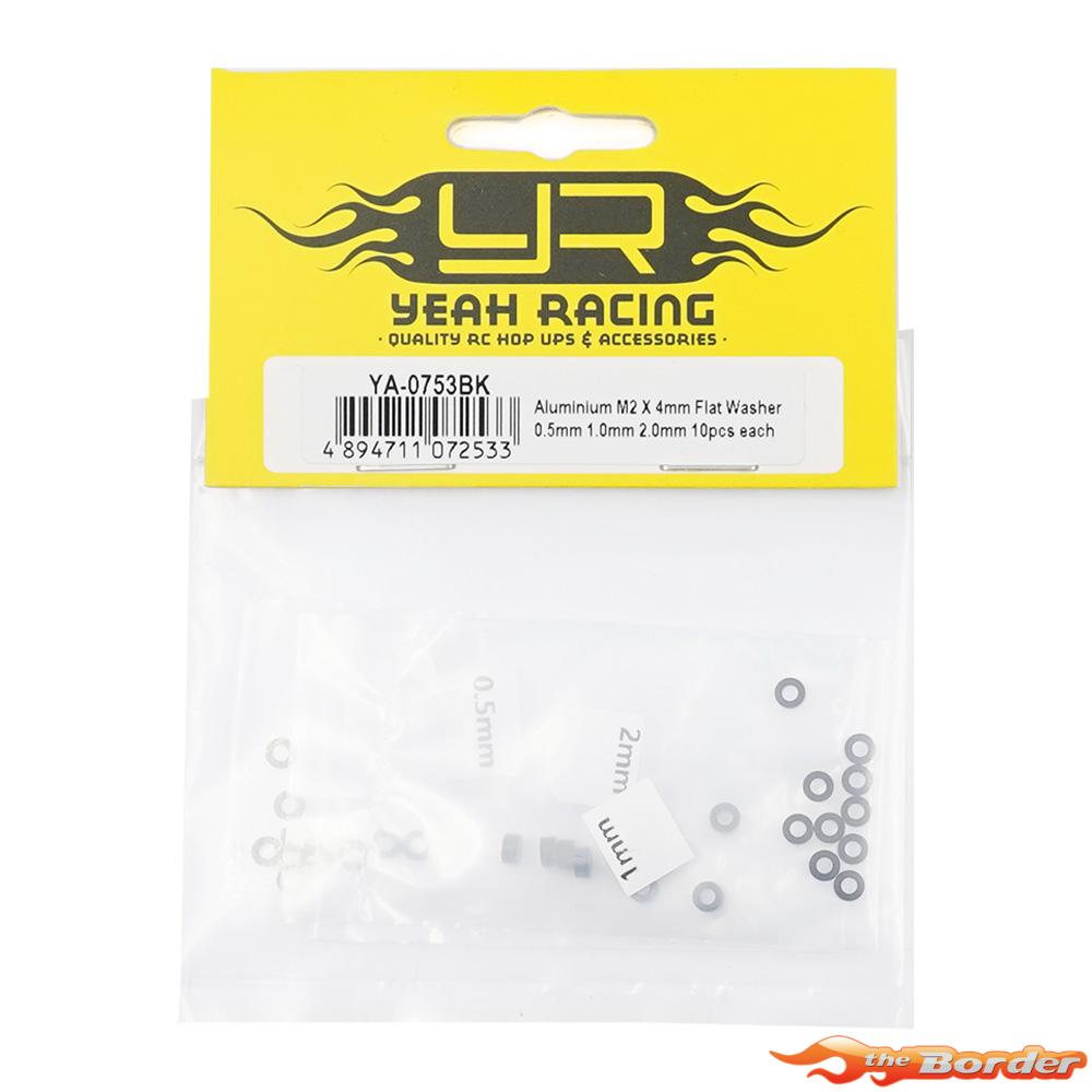 Yeah Racing Alu M2 Flat Washer Shim 30pcs Black YA-0753BK - Afbeelding 2