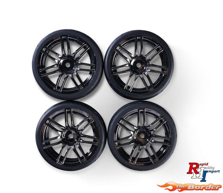 Carson Wheel Set 14-Spoke Dark Chrome Silver (4) - 1/10 Onroad Tyres 500900175 - Afbeelding 5