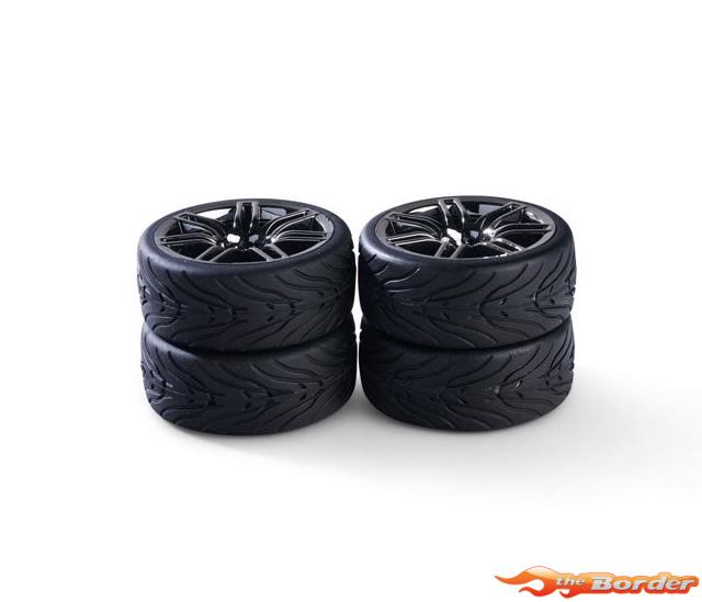 Carson Wheel Set 14-Spoke Dark Chrome Silver (4) - 1/10 Onroad Tyres 500900175 - Afbeelding 4