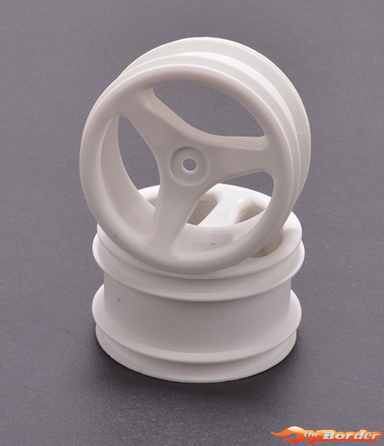 Schumacher Rear Wheels; White 3 Spoke - CAT/Fbl U1615