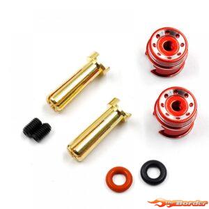 Yeah Racing Aluminum Grips 5mm Bullet Plug (Red) WPT-0160RD
