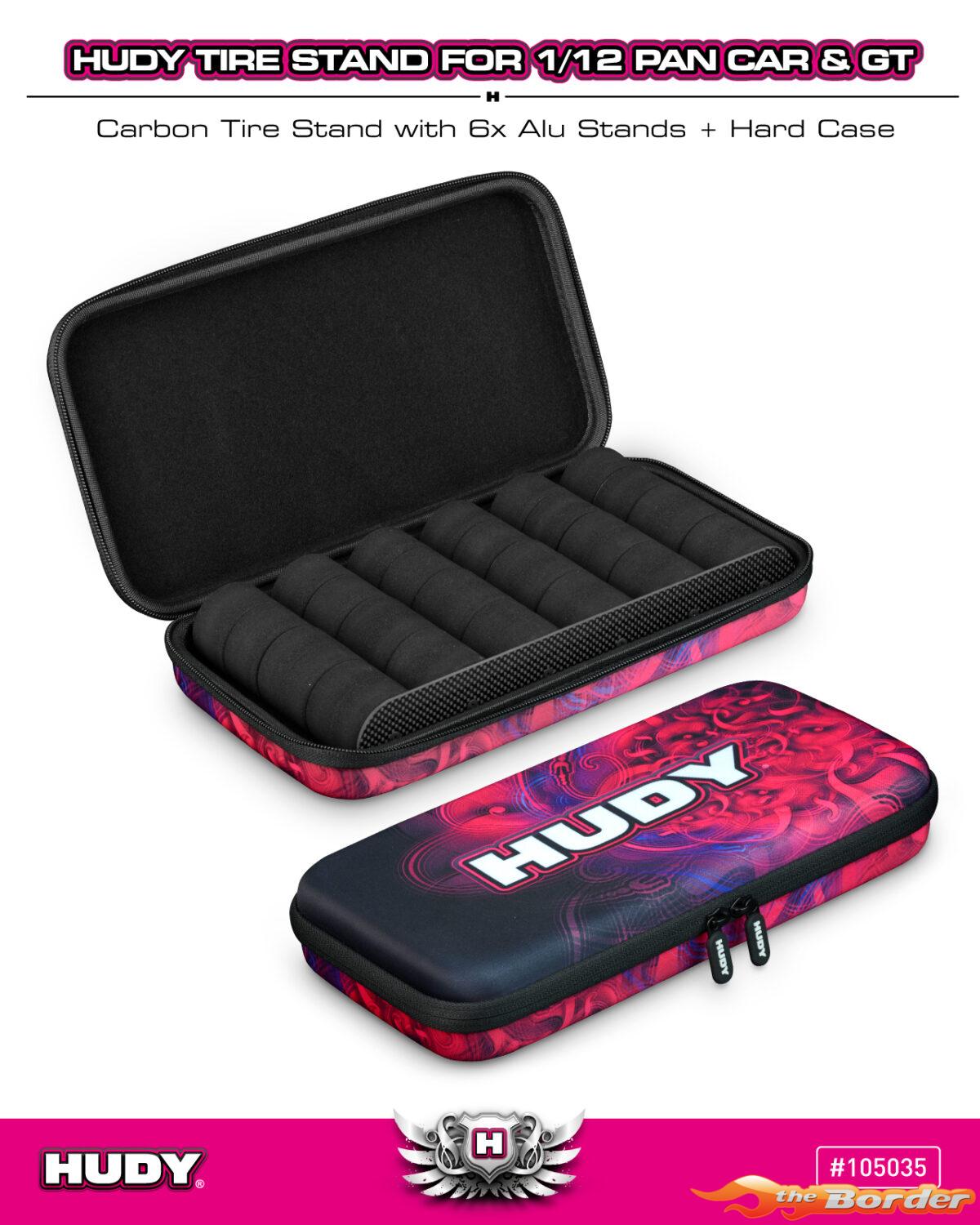 Hudy Carbon Tire Stand 6x + Hard Case (for 1/12) 105035 - Afbeelding 5