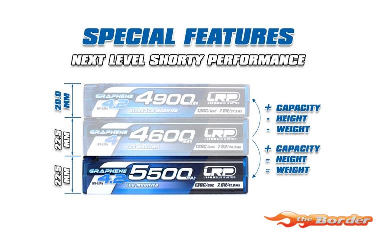 LRP HV LCG Modified Spec Shorty Graphene-4.2 5500mAh Hardcase Battery 7.6V LiPo 130C/65C 433286 - Afbeelding 4