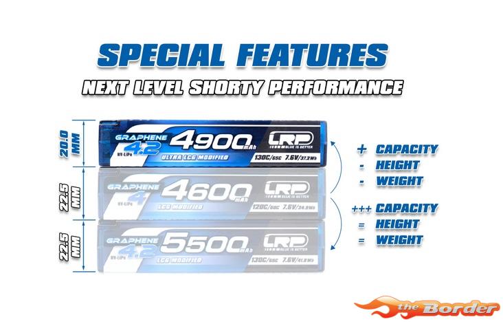 LRP HV Ultra LCG Modified Spec Shorty Graphene-4.2 4900mAh Hardcase Battery 7.6V LiPo 130C/65C 433288 - Afbeelding 4
