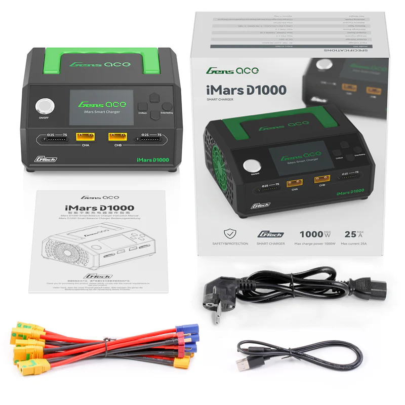 Gens Ace iMars D1000 Plus Smart Charger Dual Channel AC 1000W - Afbeelding 5