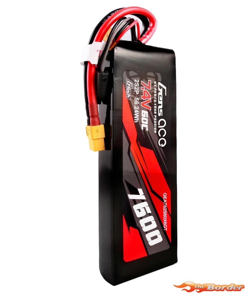 GensAce G-Tech 7600mAh 7.4V 2S 60C LiPo Battery XT60 GEA762S60X6GT - Afbeelding 5