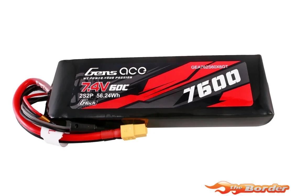 GensAce G-Tech 7600mAh 7.4V 2S 60C LiPo Battery XT60 GEA762S60X6GT - Afbeelding 4