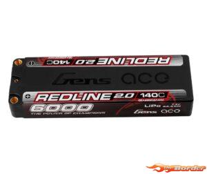 GensAce RedLine 2.0 6000mAh 7.4V 140C Hardcase LiPo Battery GEA60002S14NV