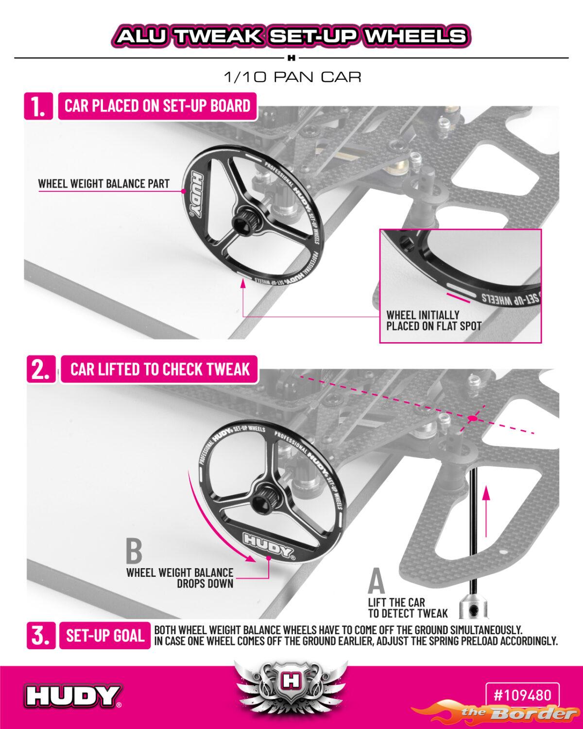 Hudy Alu Tweak Set-Up Wheel for 1/10 Pan Car (2) 109480