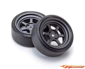 Kyosho Fazer FZD2 1/10 Preglued Drift Tyres Rays TE37V Wheel (2) FATH711BKD