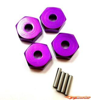 BRP 12mm Hex Wheel Hubs Purple Alu (4pcs) 5mm Wide BRP1655PU