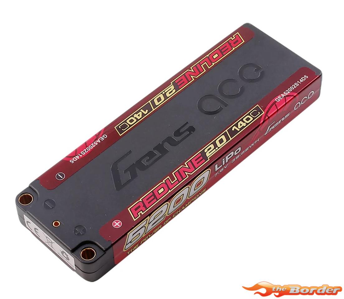 GensAce RedLine 2.0 5200mAh 7.4V 140C Hardcase LiPo Battery GEA52002S14D5