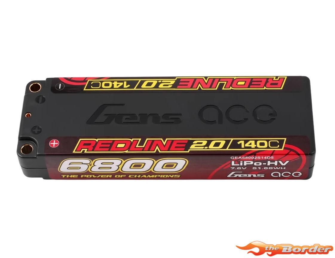 GensAce RedLine 2.0 6800mAh 7.6V 140C Hardcase LiPo Battery GEA68002S14D5