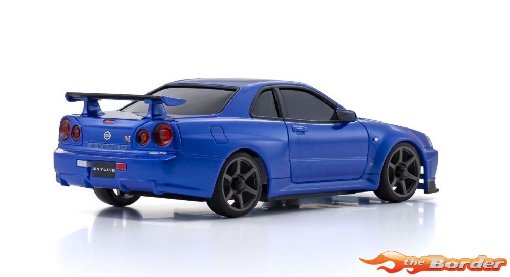 Kyosho Mini-Z Body Set Nissan Skyline GT-R R34 Metallic Blue MZP487MB - Afbeelding 3
