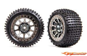 Traxxas Preglued Wheels & Tyres (Alias Pin 2.2 Black Chrome assembled and glued) (Rear) (2) 2470T