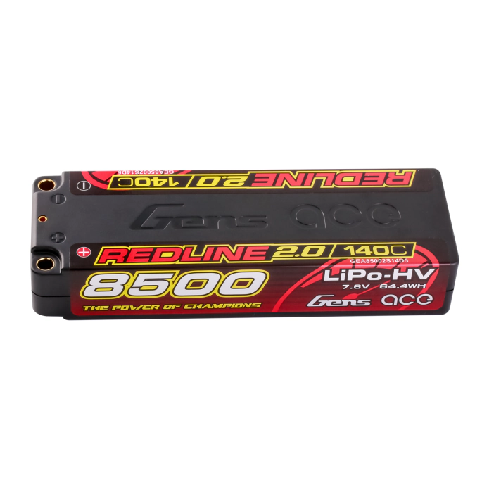 GensAce RedLine 2.0 8500mAh 7.6V 140C Hardcase LiPo Battery GEA85002S14D5