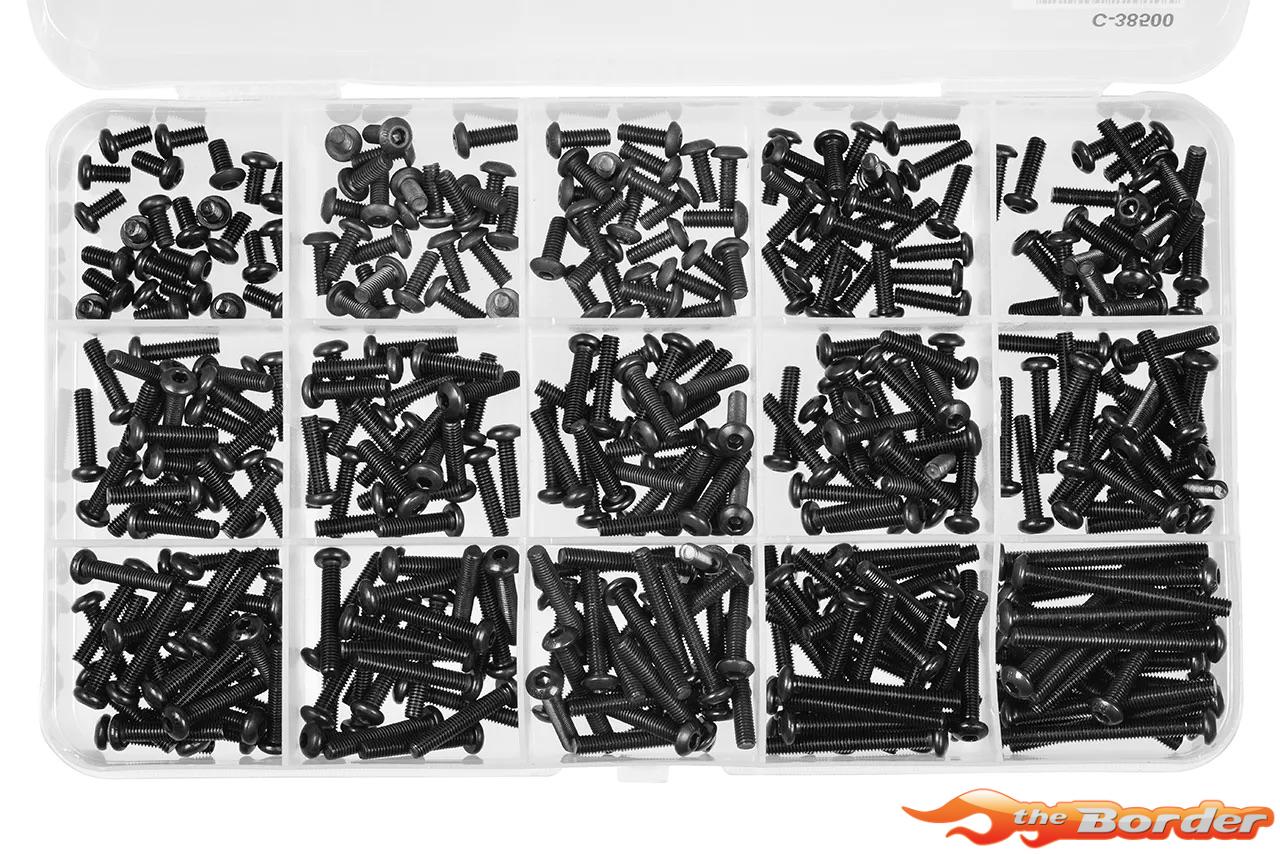 Corally M3 Screw Set - Black Hex Button Head (15 Sizes, 375pcs) C-38500