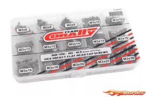 Corally M3 Screw Set - Black Hex Countersunk Head (15 Sizes, 375pcs) C-38505