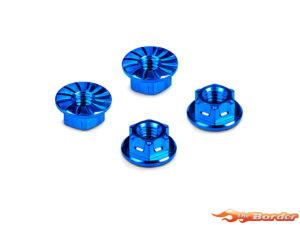 Hudy Titanium Nut M4 w/Serrated Flange - Blue (4) 296542-B