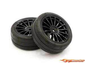Kyosho Fazer FZD02 Pre-Glued Touring Car Black Rims Medium Tyres (2) FATH702BKMB