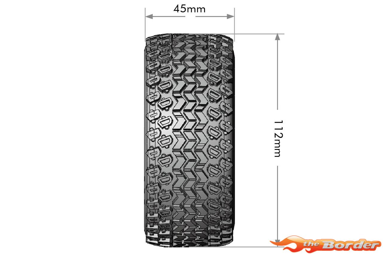 LouiseRC SC-Hummer Traxxas Slash Tires - Removable Hex (12mm, 14mm, 17mm) (F/R) LR-T3224SB - Afbeelding 6