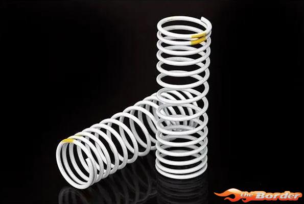 Traxxas Front Springs (White, Progressive +20% Rate, Yellow Stripe) 5856