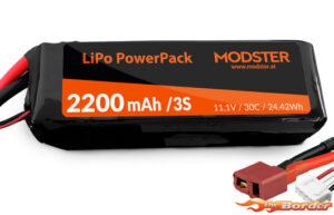 MODSTER LiPo Battery 3S 11.1V 2200mAh Deans MD10152