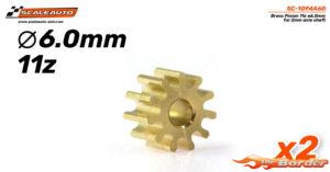 ScaleAuto Pinion Brass 11T for Axle 2mm SC-1094A60