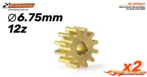 ScaleAuto Pinion Brass 12T for Axle 2mm SC-1095A67