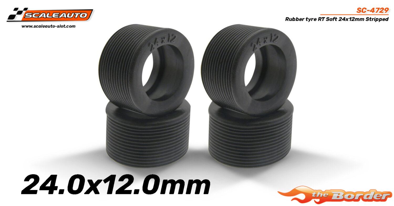 ScaleAuto Rubber Tires RT Soft 24x12mm Stripped SC-4729