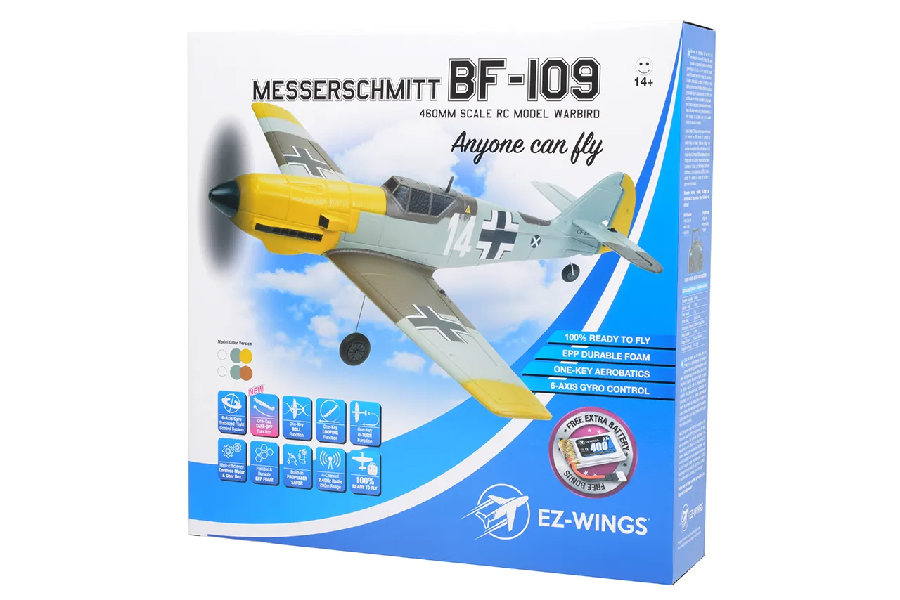 EZ-Wings Mini BF-109 Messerschmitt - RTF - 450mm - 1+1 Li-Po Battery EZ-032 - Afbeelding 3