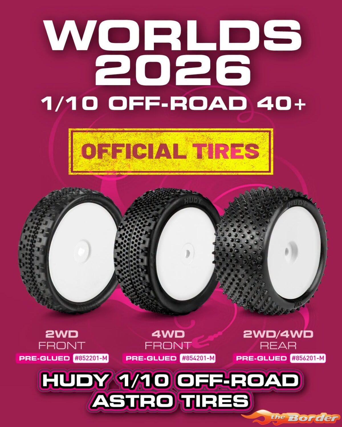 Hudy 1/10 Off-Road Pre-Glued Tire 2WD Front Astro (2) Medium 101A 852201-M - Afbeelding 3