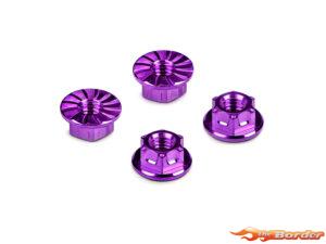 Hudy Titanium Nut M4 w/Serrated Flange - Violet (4) 296542-V