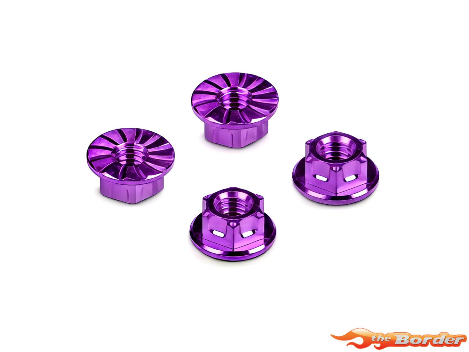 Hudy Titanium Nut M4 w/Serrated Flange - Violet (4) 296542-V