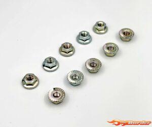 Tamiya 3mm Flange Nut - Silver Serrated / 10pcs 19805897
