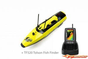 Joysway Voerboot Fishing Surfer V3 850mm GPS 2.4G Yellow RTR + TF520 Tolson Fish Finder