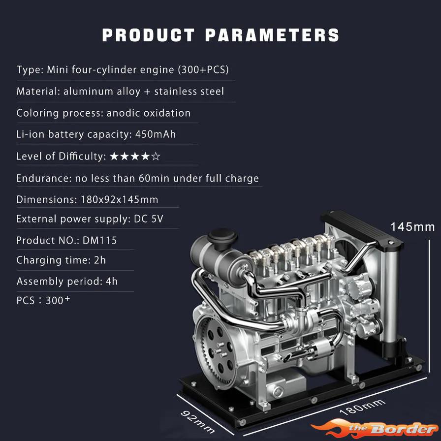 Teching DM115 Mini 4 Cylinder Diesel Engine Model Kit (Aluminium / Stainless Steel) TG-DM115 - Afbeelding 13