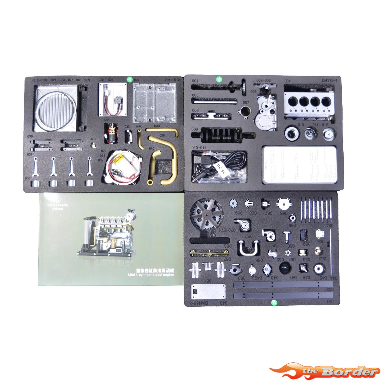 Teching DM115 Mini 4 Cylinder Diesel Engine Model Kit (Aluminium / Stainless Steel) TG-DM115 - Afbeelding 12