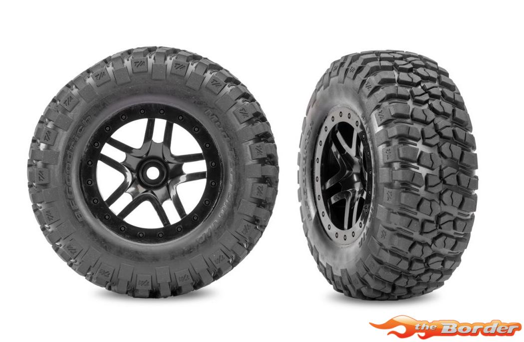 Traxxas Tires & Wheels Assembled Glued (Black/2WD Rear/4WD F&R) 5883-BLK