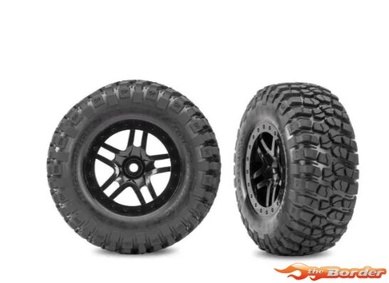 Traxxas Tires & Wheels Assembled Glued (Black/2WD Rear/4WD F&R) 5883-BLK