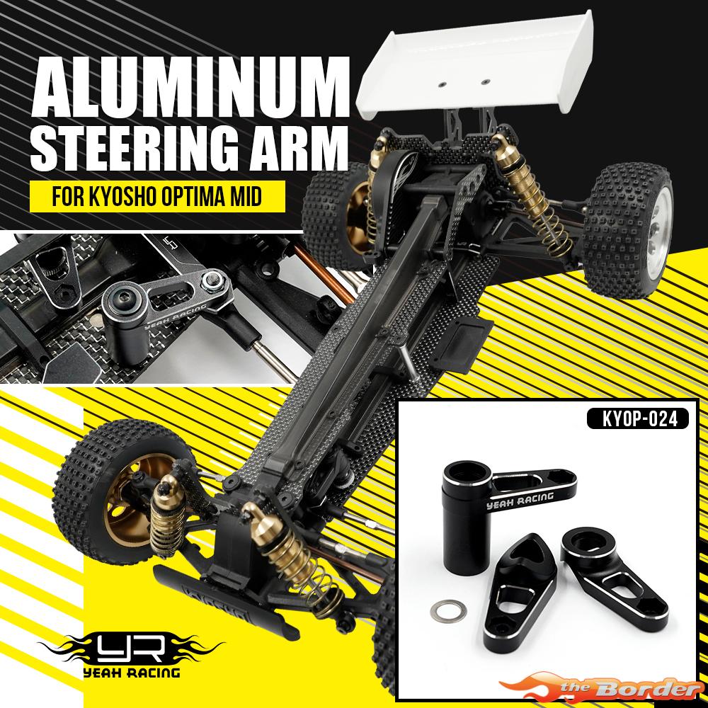 Yeah Racing Alum. Alum. Steering Arm Set for Kyosho Optima MID KYOP-024BK - Afbeelding 5