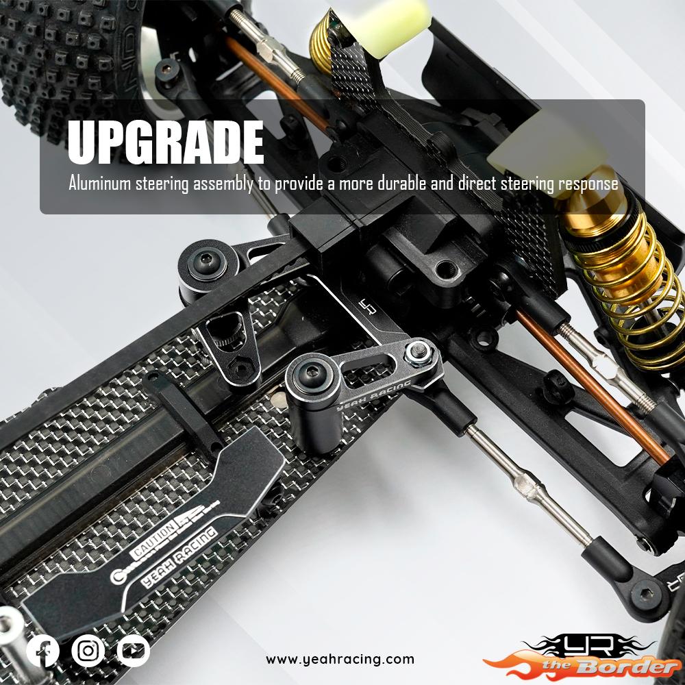 Yeah Racing Alum. Alum. Steering Arm Set for Kyosho Optima MID KYOP-024BK - Afbeelding 6