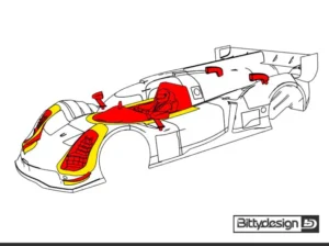 BittyDesign Aesthetic including driver+helmet/Light Buckets/Rear Diffuser/Wing GLHDC