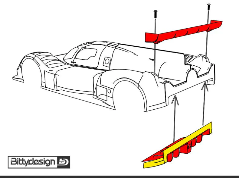 BittyDesign Aesthetic including driver+helmet/Light Buckets/Rear Diffuser/Wing GLHDC - Afbeelding 4