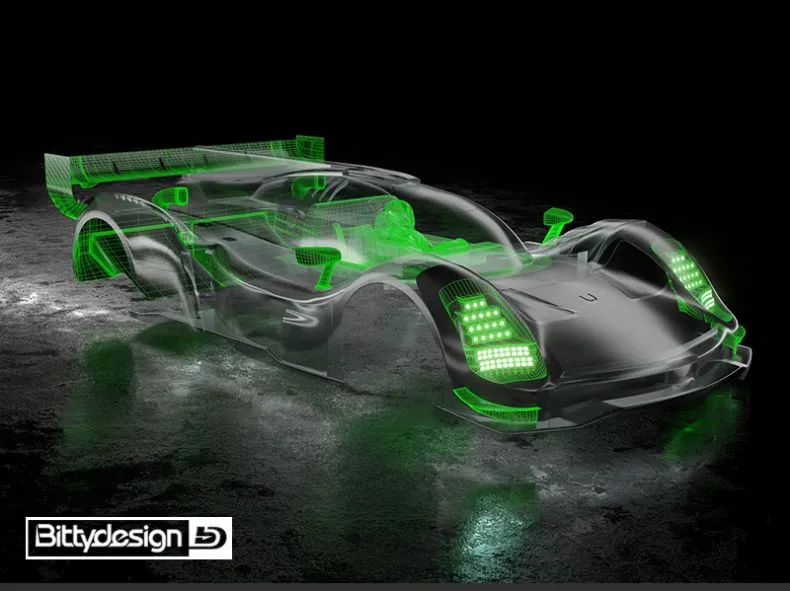 BittyDesign Aesthetic including driver+helmet/Light Buckets/Rear Diffuser/Wing GLHDC - Afbeelding 5