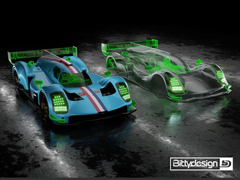 BittyDesign Aesthetic including driver+helmet/Light Buckets/Rear Diffuser/Wing GLHDC - Afbeelding 6