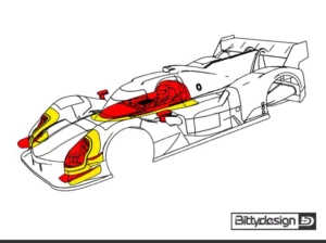 BittyDesign Aesthetic include driver+helmet/light buckets/rear diffuser/real big wing GR010DC