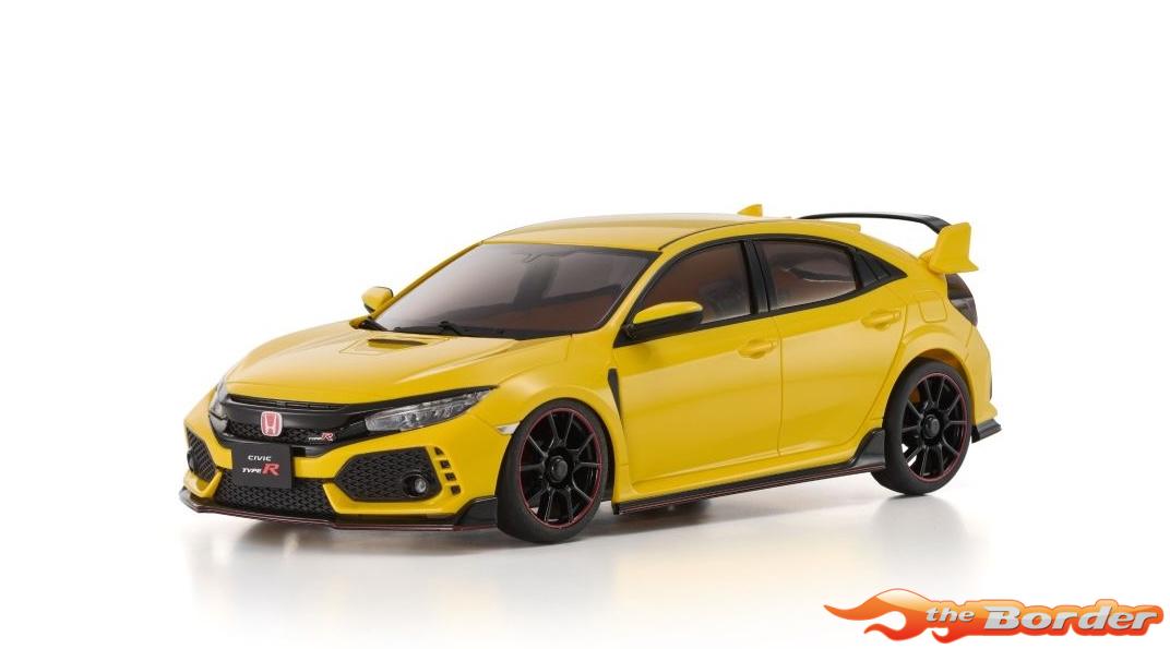 Kyosho Mini-Z AWD Honda Civic Type R Sunlight Yellow 32661Y - Afbeelding 3