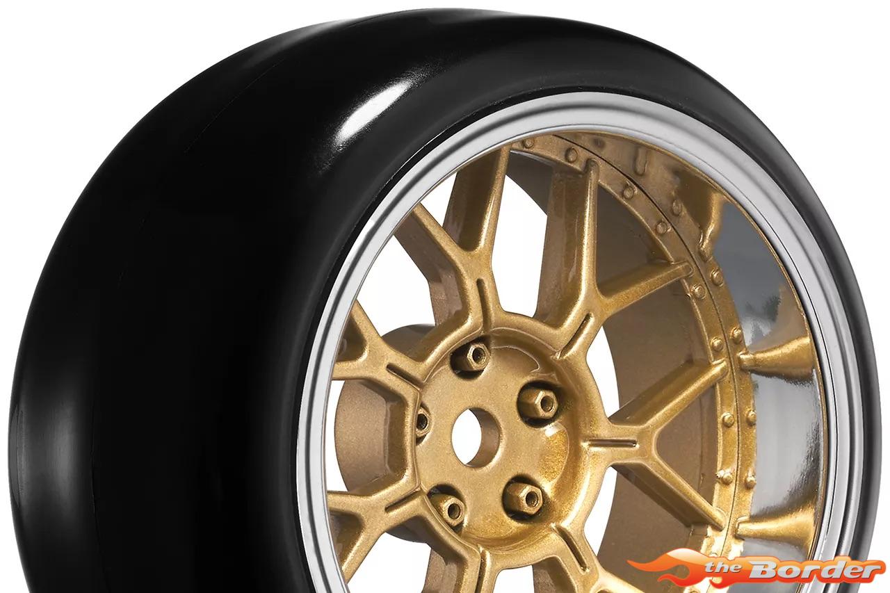 LouiseRC Drift Tyres - 14-Spoke Bronze Wheels 12mm Hex (Removable Offset) LR-LNHA568T